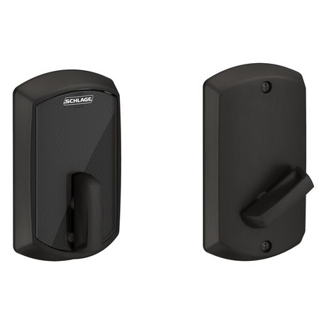 SCHLAGE ELECTRONICS Grade 2 Fire Rated Deadbolt Lock, Control Series, Greenwich Trim, Matte Black Finish BE467F GRW 622